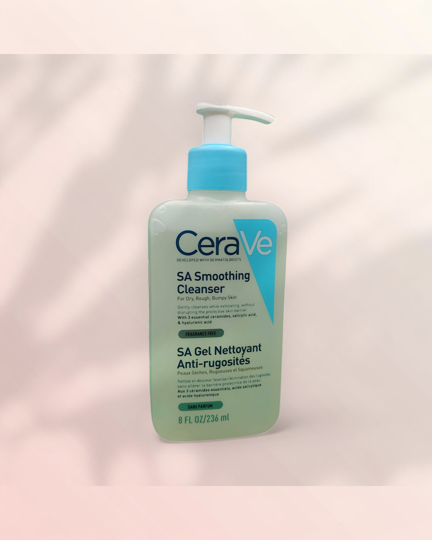 Cerave Smoothing Cleanser 236ML Face and Body Salicylic Acid Wash and Exfoliant for Normal, Dry and Rough Skin - Raqya